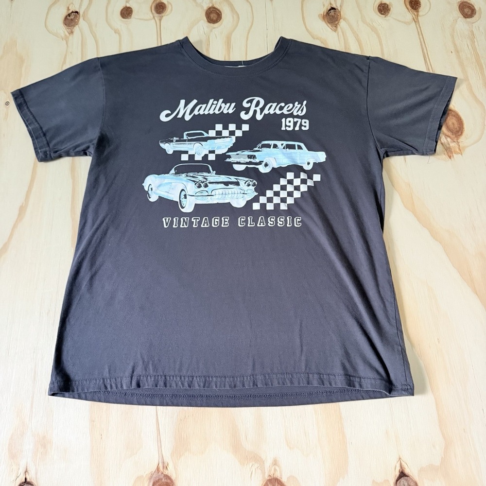 Malibu Racers 1979 Vintage Classic Cars Dark Gray Short Sleeve T-Shirt Retro